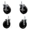 Service Caster 5'' Hard Rubber Wheel Swivel 7/16'' Grip Ring Stem Caster Set 2 Brakes, 4PK SCC-GR20S514-HRS-TLB-716138-2-S-2 - alternate 1